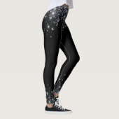Leggings Parties scintillant moderne Black & Silver (Droite)