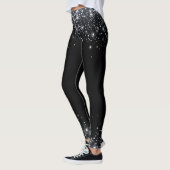 Leggings Parties scintillant moderne Black & Silver (Gauche)