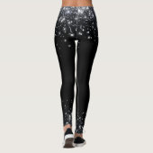 Leggings Parties scintillant moderne Black & Silver (Dos)