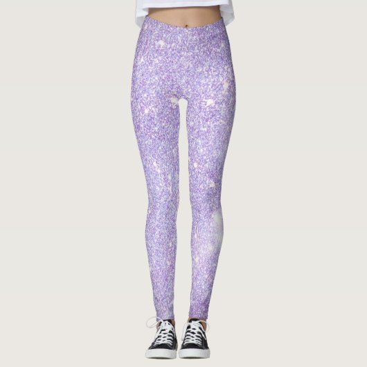 Leggings Parties scintillant moderne Lavender violet étince (Devant)