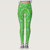 Leggings Parties scintillant moderne plumes de paon (Devant)