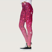 Leggings Parties scintillant moderne rouge et rose étincell (Gauche)