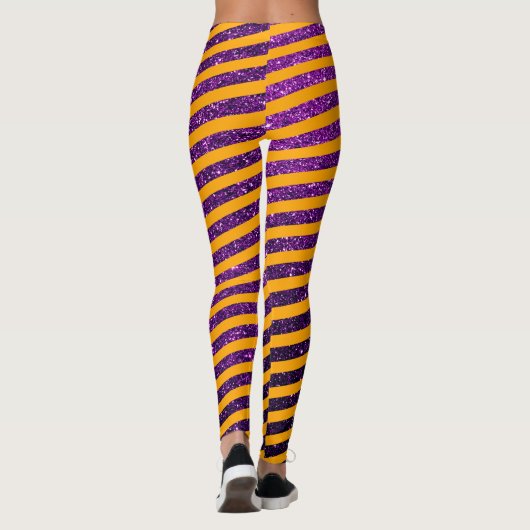 Leggings Parties scintillant mûre d'Halloween orange violet (Dos)