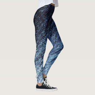 Leggings Parties scintillant Navy Blue à Cerulean Ombre, él