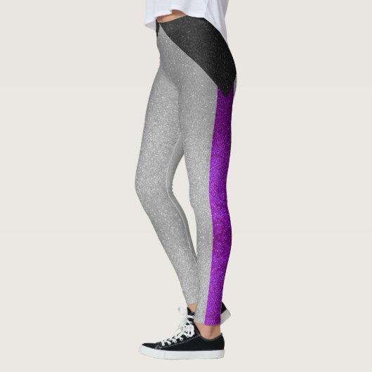 Leggings Parties scintillant noire et blanche Drapeau Gay p (Gauche)