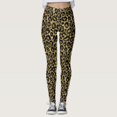 Leggings Parties scintillant noire et or Jaguar Imprimer (Devant)