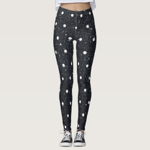 Leggings Parties scintillant noire mignonne Motif Polka bla