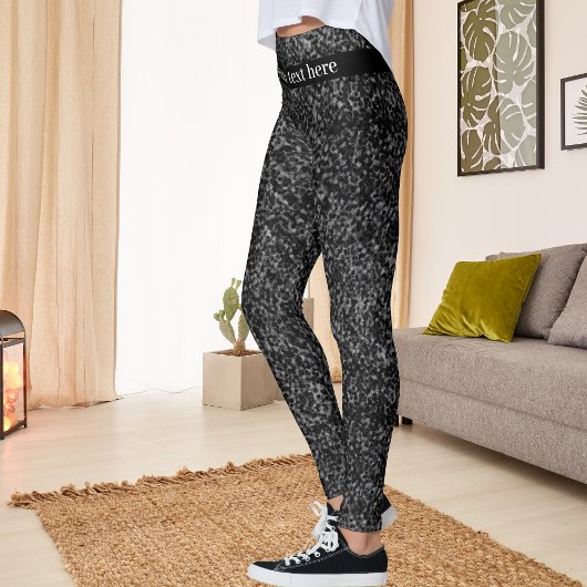 Leggings Parties scintillant noire moderne étincelle, avec