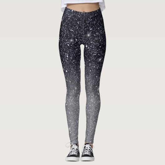 Leggings Parties scintillant noire moderne étincelles Cadea (Devant)