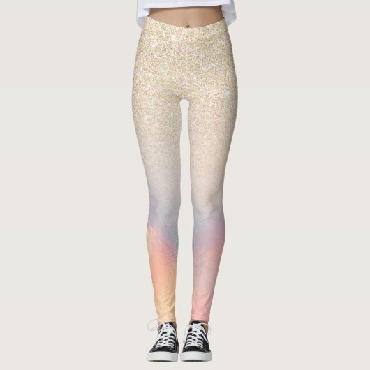 Leggings Parties scintillant Or Chic Iridescente Holographi (Devant)