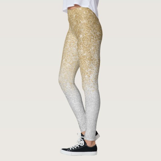 Leggings Parties scintillant or et argent Ombre design de l (Gauche)