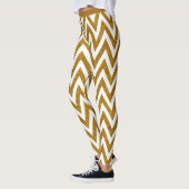 Leggings Parties scintillant or glam élégant Chevron Stripe (Gauche)