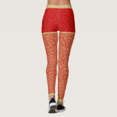 Leggings Parties scintillant or, Motif or & rouge, Monogram (Dos)
