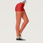 Leggings Parties scintillant or, Motif or & rouge, Monogram (Droite)