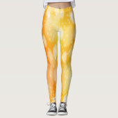 Leggings Parties scintillant Orange Yellow Faux Sparkle (Devant)