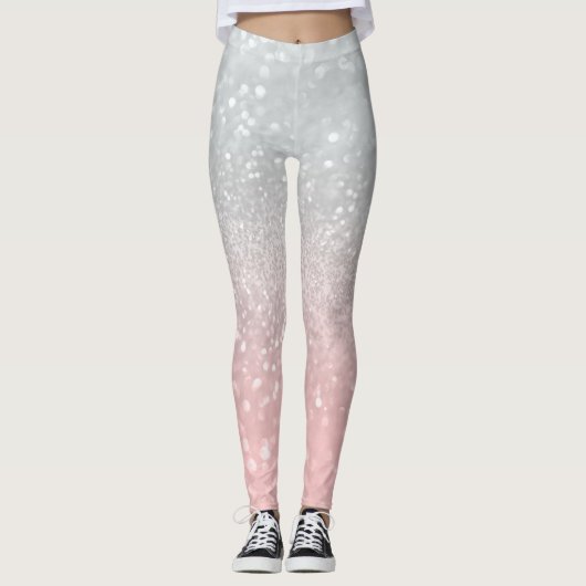 Leggings Parties scintillant princesse gris-blanc #1a (Part (Devant)