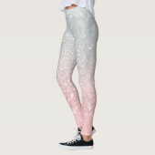 Leggings Parties scintillant princesse gris-blanc #1a (Part (Gauche)