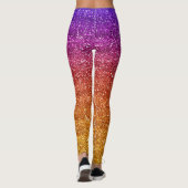 Leggings Parties scintillant rayée violette et orange (Dos)