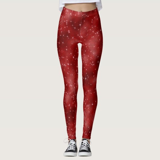 Leggings Parties scintillant Red Sparkle (Devant)