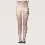 Leggings Parties scintillant rose à étincelles - Texte/ Nom<br><div class="desc">Rose Gold Blush Parties scintillant Sparkle Drips Texte personnalisé Rose Girly Modern - Ajouter votre texte unique / nom ou supprimer texte - Faire votre cadeau spécial - Redimensionner et déplacer ou supprimer et ajouter du texte / éléments avec outil de personnalisation. Conception par MIGNED. Veuillez voir mes autres projets....</div>