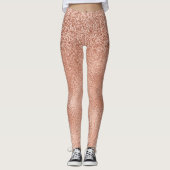 Leggings Parties scintillant rose dorée Sparkle Ombre Foil  (Devant)