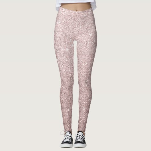 Leggings parties scintillant rose en or (Devant)