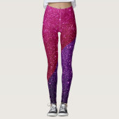 Leggings Parties scintillant rose et violet foncé Fuschia J (Devant)