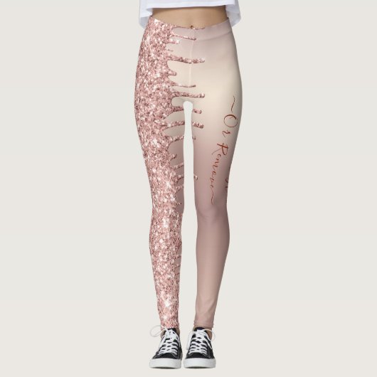 Leggings Parties scintillant rose Gold Blush - Ajouter du t (Devant)