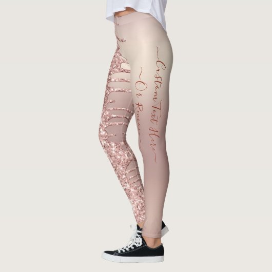 Leggings Parties scintillant rose Gold Blush - Ajouter du t (Gauche)