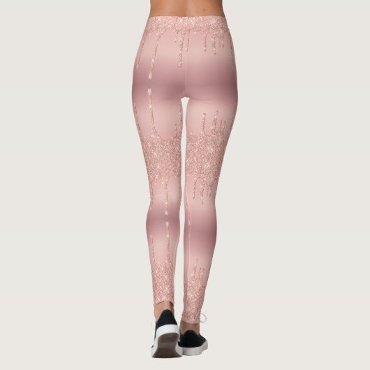 Leggings Parties scintillant rose or Blush Sparkle Drip Par (Dos)