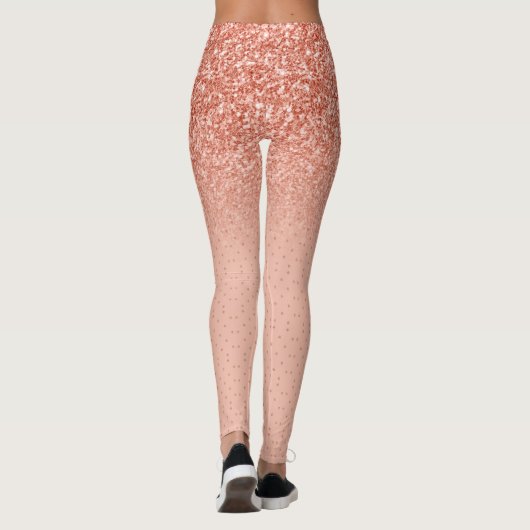 Leggings parties scintillant rose-or fausse (Dos)