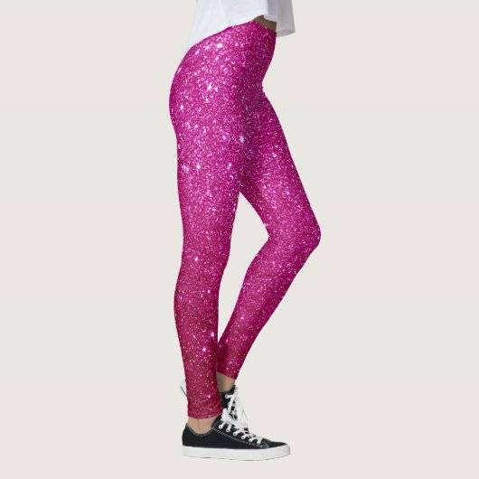 Leggings Parties scintillant rose personnalisée Design Moti (Droite)