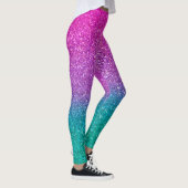 Leggings Parties scintillant rose Turquoise Aqua bleu et vi (Droite)