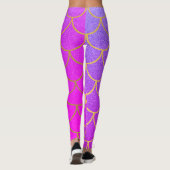 Leggings Parties scintillant rose violet de sirène or (Dos)