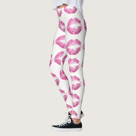 Leggings Parties scintillant roses lèvres (Gauche)