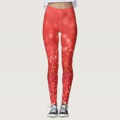 Leggings Parties scintillant Rouge Et Blanc Moderne (Devant)