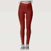 Leggings Parties scintillant rouge et or Texte personnalisé (Devant)