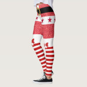 Leggings Parties scintillant rouge & Grilles blanches Stars (Gauche)