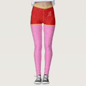Leggings Parties scintillant rouge Monogramme Shorts Pignon (Devant)