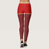 Leggings Parties scintillant rouge, Motif noir rouge, Monog (Dos)