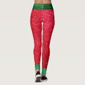 Leggings Parties scintillant rouge vert mignon Santas tenue (Dos)