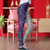 Leggings Parties scintillant Silva violet texture Grunge Ha