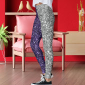 Leggings Parties scintillant Silva violet texture Grunge Ha