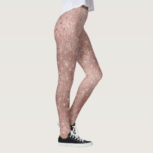 Leggings Parties scintillant Silver Brush Dots Rose Or Spar (Droite)