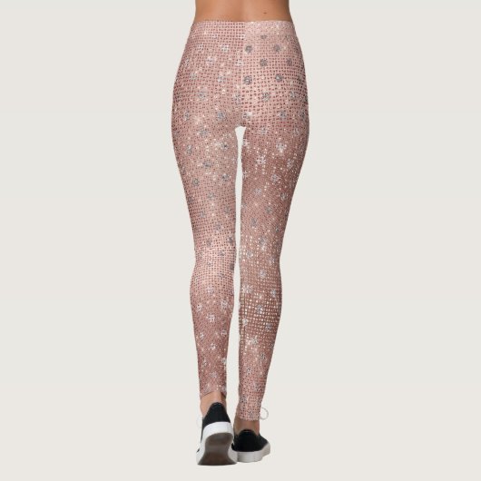 Leggings Parties scintillant Silver Brush Dots Rose Or Spar (Dos)