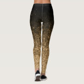 Leggings parties scintillant spacieuse en or noir brillant (Dos)