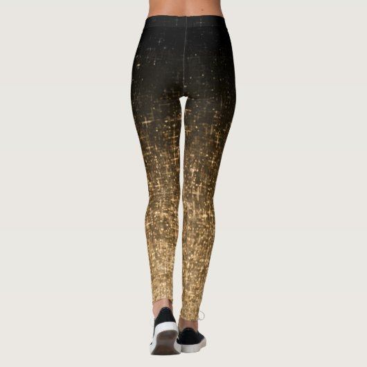 Leggings parties scintillant spacieuse en or noir brillant (Dos)