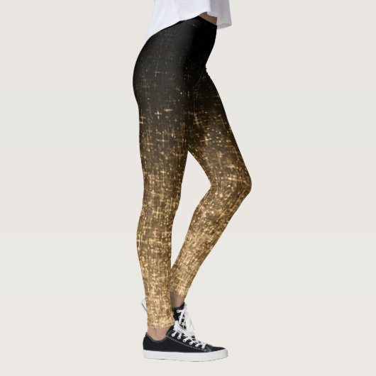 Leggings parties scintillant spacieuse en or noir brillant (Droite)