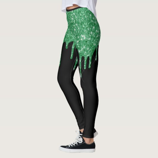 Leggings Parties scintillant tendance vertes Black St. Patr (Gauche)