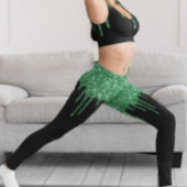 Leggings Parties scintillant tendance vertes Black St. Patr